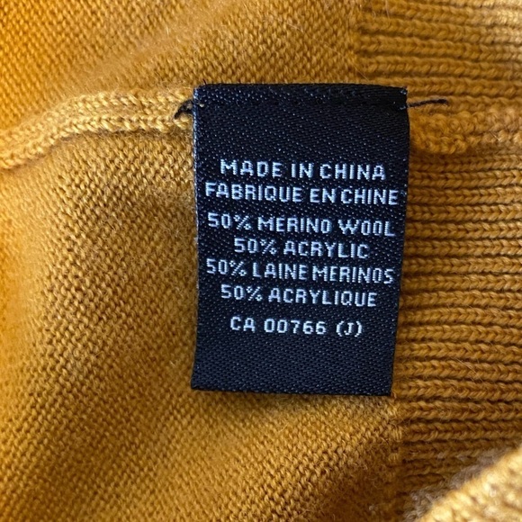 NWT Britches Sz XL Merino Wool V-Neck Mustard Yellow Knit Sweater Vest - Picture 9 of 11